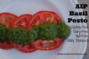 pesto on tomato